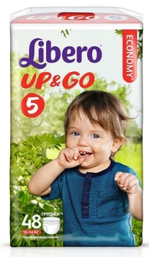Подгузники-трусики детские Libero Up&Go 5 10-14 кг 48 шт (7322540600049)