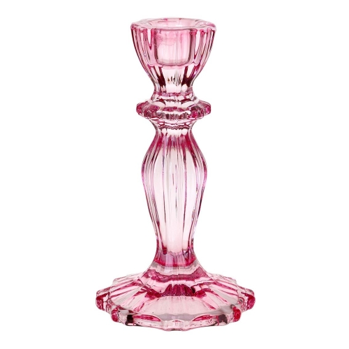 Glass candlestick, Talking Tables, pink, Boho series