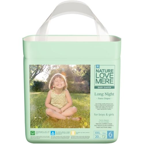 Подгузники-трусики детские Long Night, Nature Love Mere, Размер XXL [13+ kg] 20шт / Подгузники