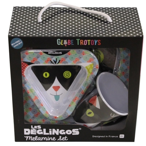 Меламиновый набор посуды Deglingos™ кот Шарль, 3 од. (55738), Франция
