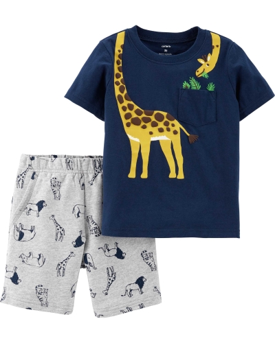 Carters Дитячий комплект футболка та шорти Жираф 12M (72-76 см)