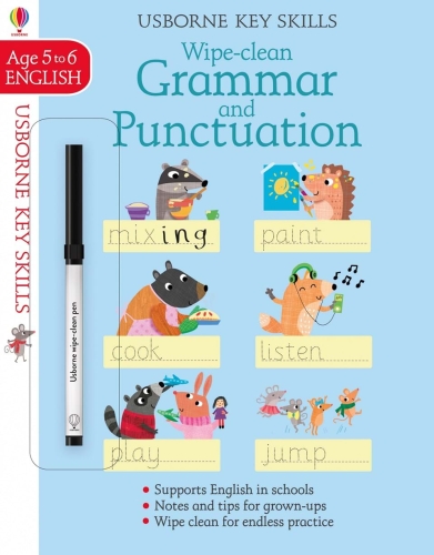 Обучающая книга, грамматика Wipe-clean Grammar & Punctuation 5-6, Usborne, английский 5+ лет 24 стр