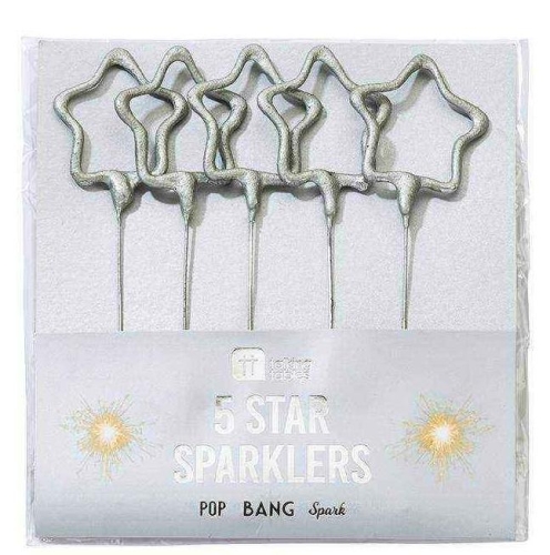 Talking Tables Set of sparklers in the form of stars (silver, 5 pcs), England