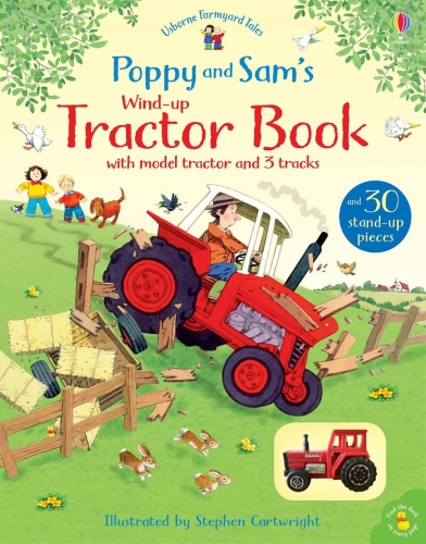 Usborne Интерактивная книга с игрушкой Приключения Поппи и Сэм трактор, серия WIND UP