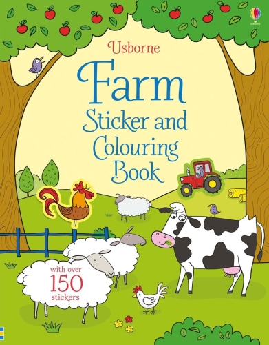 Usborne Развивающая книга-раскраска с наклейками Ферма (150 наклеек)