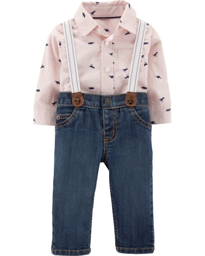 Carters Комплект дитячий боді-сорочка та штани на підтяжках 12M (72-76 см)