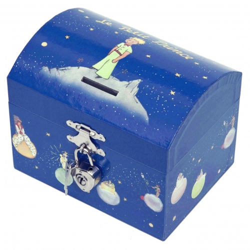 Шкатулка музыкальная сундук Маленький принц Звезды, фигурка принца, голубая, Trousselier™ Франция (S83230)