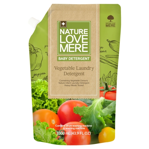 Гель для стирки детской одежды NATURE LOVE MERE™ с экстрактом овощей, 1.3 л (мягкая упаковка), Корея, NLM
