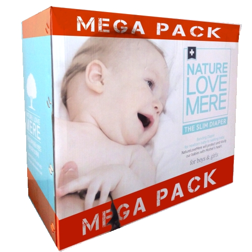 [4-7 kg] Подгузники NATURE LOVE MERE™ MEGA PACK корейские (S) Ультратонкие 208 шт, NLM (0617)