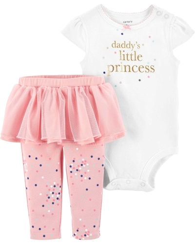 Carters Комплект дитячий боді та штани Маленька принцеса 12M (72-76 см)