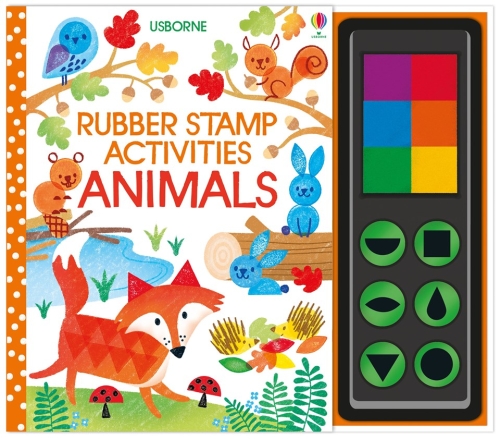 Интерактивная обучающая детская книга Животные Rubber Stamp Activities: Animals, Usborne™