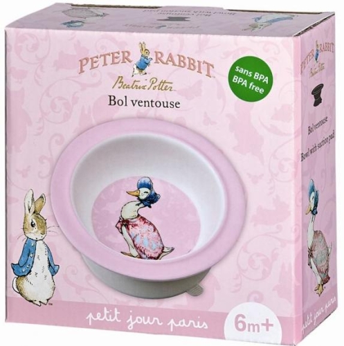 Petit Jour Paris™ Миска с фиксирующей присоской Кролик Питер, сиреневый