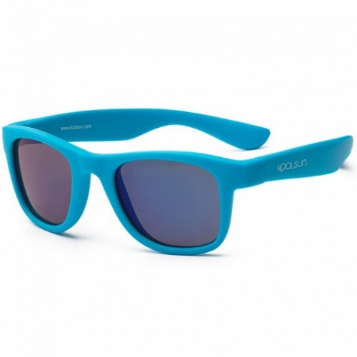 Koolsun® Детские солнцезащитные очки неоново-голубые серии Wave (Размер: 3+)