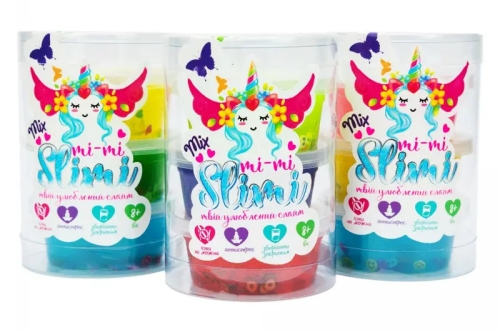 Слайм Mi-Mi Slimi - mix - 0,177 кг. в ассортименте, в блистере 10,2*7см, Стратег / Детское творчество