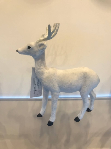 Декоративний Олень Новорічний, що стоїть 26см білий в асортименті, Koopman (33384) / Новорічний декор № 4