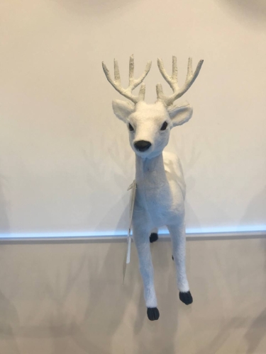 Декоративний Олень Новорічний, що стоїть 26см білий в асортименті, Koopman (33384) / Новорічний декор № 2