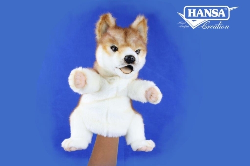 Мяка іграшка на руку собака Дінго з відкритим ротом Puppet 33см, Hansa (86585) / Мякі іграшки № 2