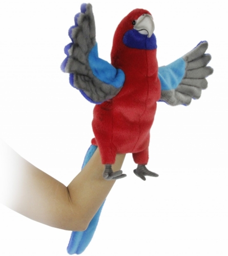 Plush Toy parrot Crimson Roselle, Puppet series, height 50 cm, Hansa (73509) / Plush Toys Kids Republic Plush Toy parrot Crimson Roselle, Puppet series, height 50 cm, Hansa (73509) / Plush Toys