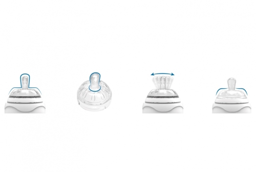 Бутылочка для кормления Mimic 250 мл 3м + Антиколикова, белая, Nuvita™ Италия / Бутылочки и соски № 3