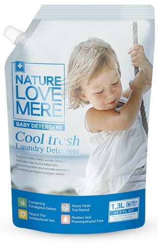 Гель для стирки детской одежды NatureLoveMere Прохладная свежесть, 1300 мл (мягкая упаковка)