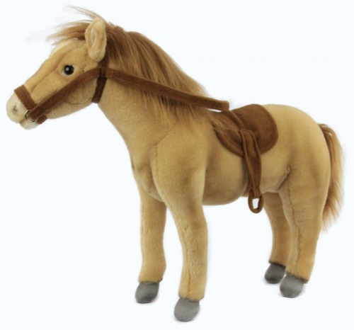 Мяка іграшка HANSA Кінь з сідлом, 37см (беж.) (5810)
