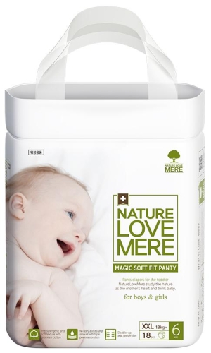 Baby Panty Diapers Magic Soft Fit, Nature Love Mere, Size XXL [13+ kg] 18pcs