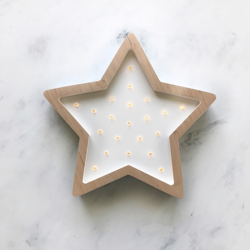 Night light for children SABO Concept Asterisk (white and wood)