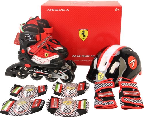 Ferrari® Inline skate set with protection (29-33) Red, FK 11-1, Italy