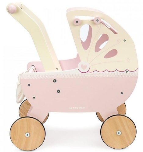 Деревянная коляска для куклы, розовая, Le Toy Van™ Англия