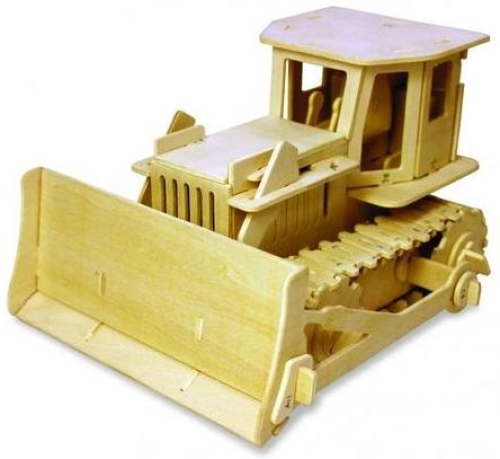 Wooden 3D puzzle Bulldozer on the remote control, Robotime [V210]