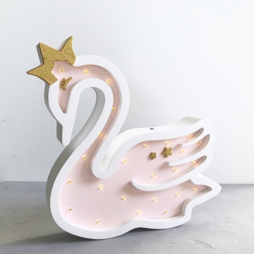 Ночник для детской SABO Concept Лебедь (светло-розовый)