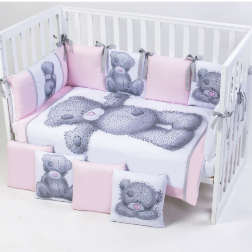 Bed set for crib Veres Teddy Girl (6od), art. 220.25