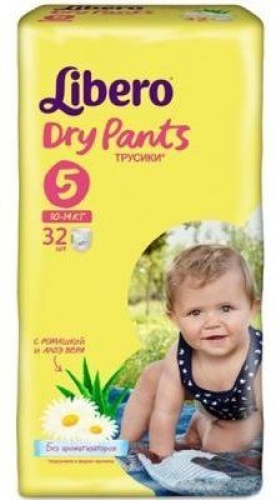 Підгузки-трусики дитячі Libero Dry Pants 5 10-14 кг 32 шт (7322540539318)