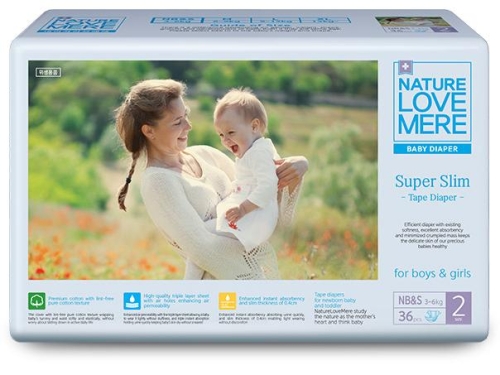 Baby diapers Super Slim, Nature Love Mere, Size NB&S [3-6 kg] 36pcs