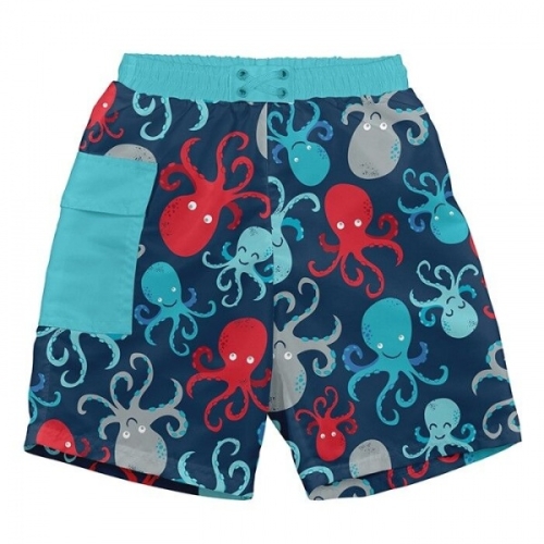 I Play Swim shorts -Navy Octopus-6m