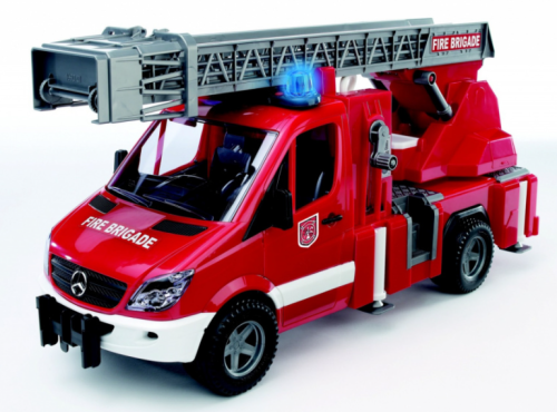 Fire truck MB Sprinter, Bruder, with ladder and water pump, light and sound, art. 02532