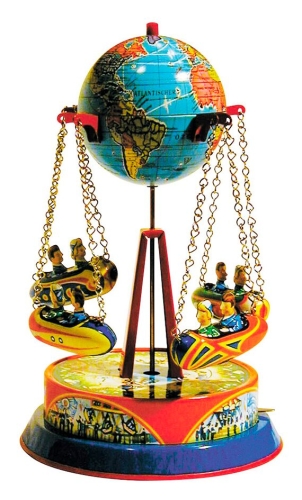 Bass&Bass® Kid educational toy Globe with shuttles, vintage toy (В63553)
