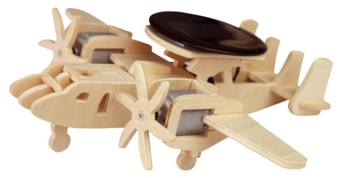 Wooden 3D puzzle Airplane (solar-powered), Robotime [P340]
