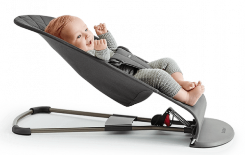 BabyBjorn® Крісло-шезлонг для заколисування дитини Balance Soft, темно сірий / сіра бавовна / Джерсі