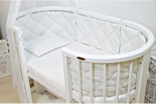 Ovalbed® Silver Feather Glitter Crib Set