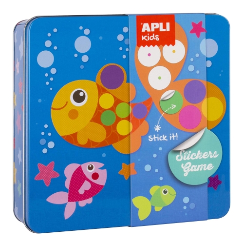 Apli Kids™ | Игра с наклейками в металлической коробке: рыбка, Испания (15219)