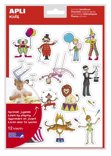 Наклейки тематичні, що навчають Цирк, Apli Kids, 12 аркушів, арт. 11446