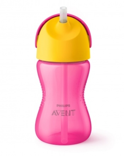 Cup with straw PHILIPS Avent, 300 ml 1 pc. 12 months + design for girls (SCF798/02)