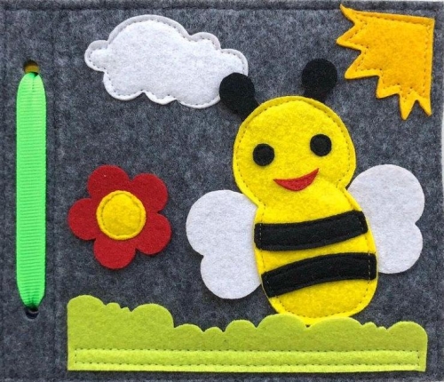 Marmetil™ | Felt educational book Bee (mini) 15x13 cm