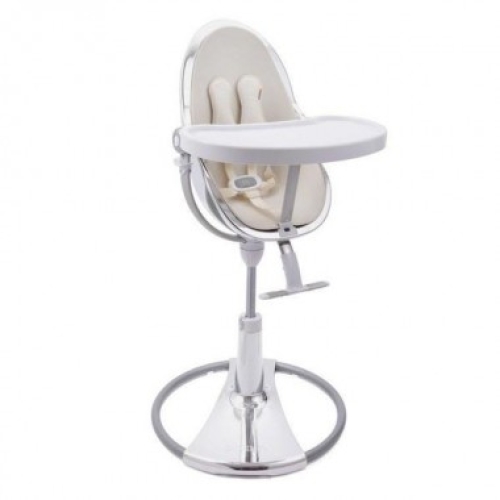 BLOOM™ FRESCO set (SILVER high chair and Coconut White insert) for feeding, USA
