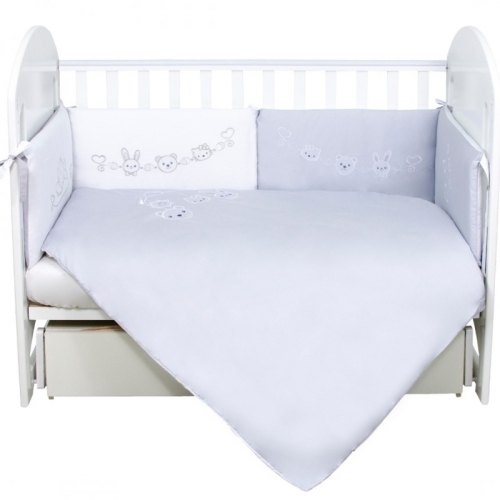 Bed set for baby bed Veres Ring toys white-gray (6 units), art. 216.10