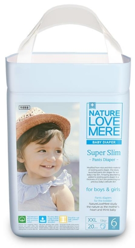 Baby diapers Super Slim, Nature Love Mere, Size XXL [13+ kg] 20pcs