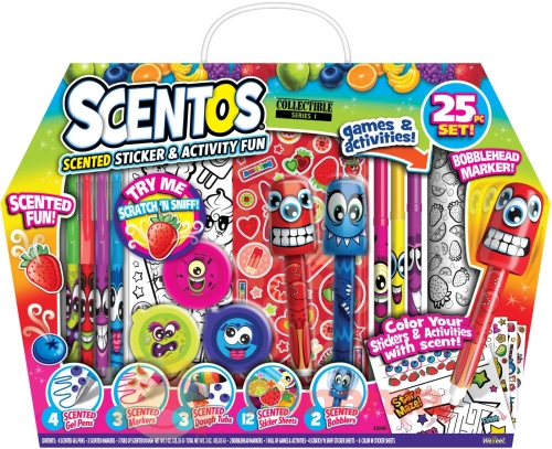 Scentos® Ароматный набор для творчества - ВЕСЕЛЫЕ ФРУКТЫ (ручки, маркеры, наклейки, масса для лепки)