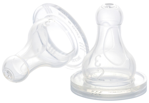 Beaba® | Set of 2 silicone teats for thick liquids, mixtures, France [911289]