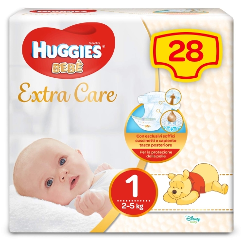 Baby diapers Huggies 2-5 kg Extra Care 1 (28 pcs)